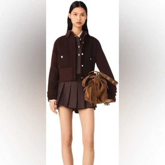 Maje Short cropped coat - Picture 4 of 11